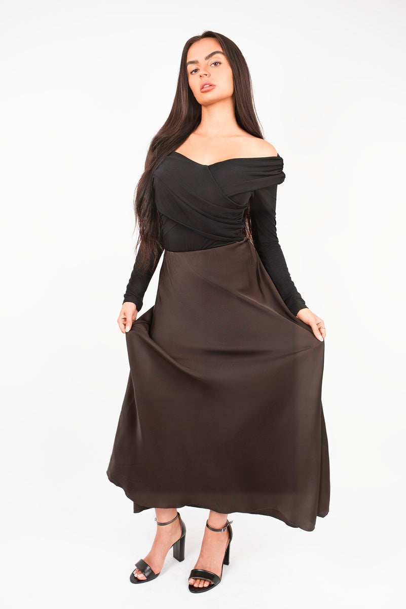 Lightweight High Waisted Maxi Skirt
