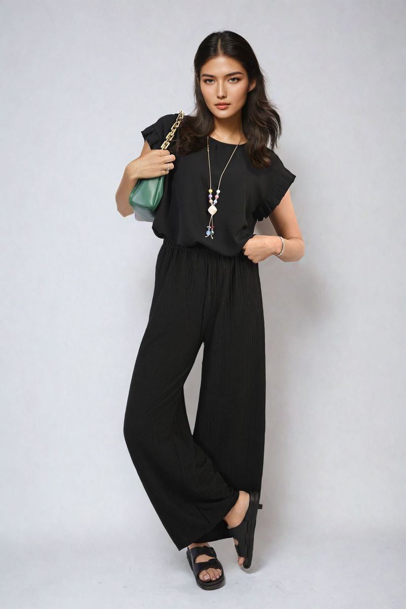 Ruffle Trim Sleeve Top